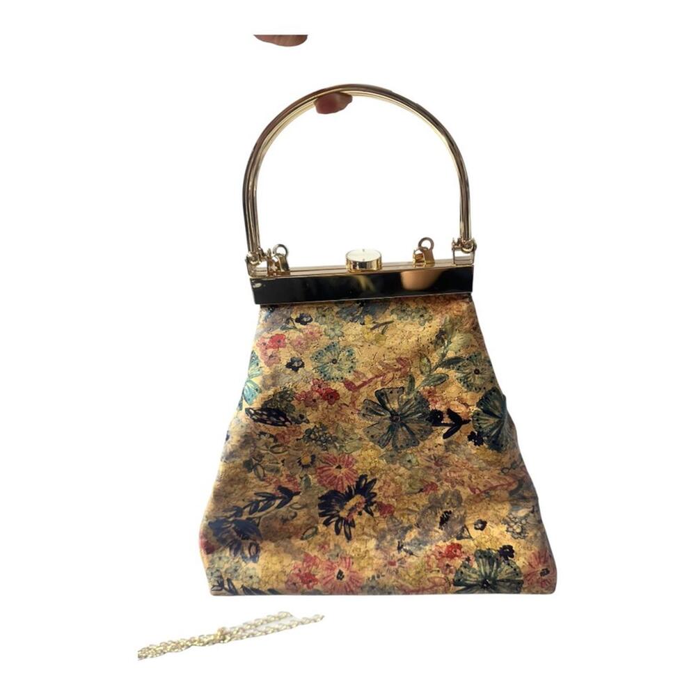 Floral Cork Gold Flex Crossbody w/ handles‎